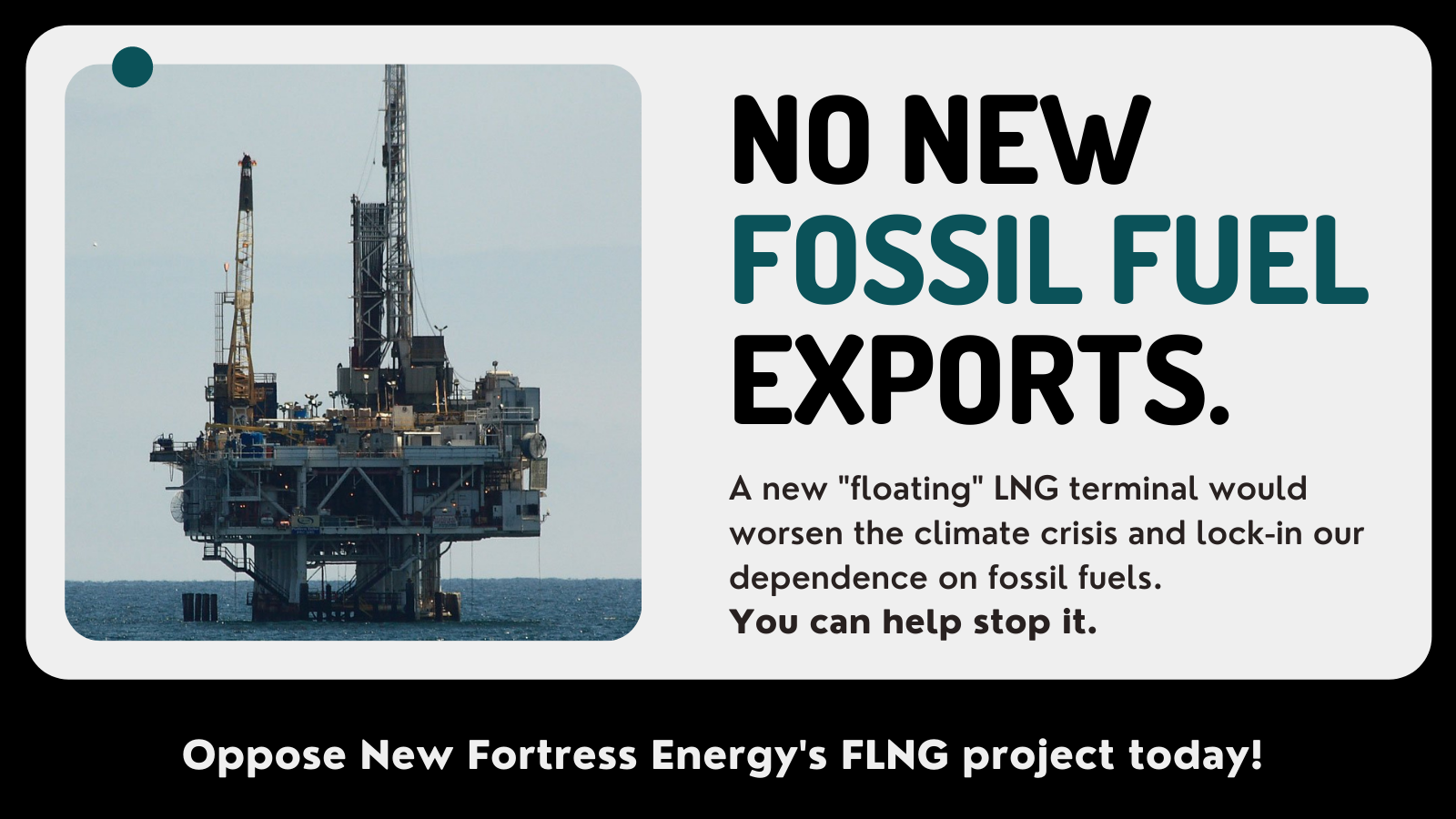 Say no to New Fortress new fossil fuel export terminal