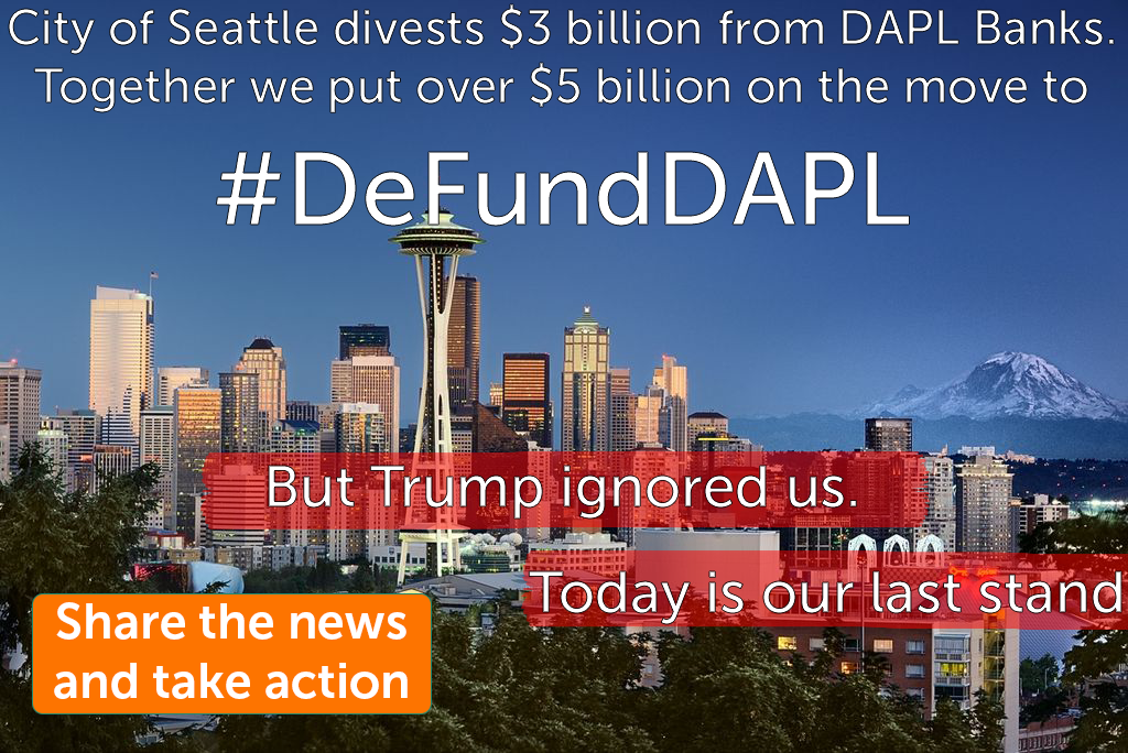 We moved $5 billion to DeFundDAPL, but Trump can't hear you