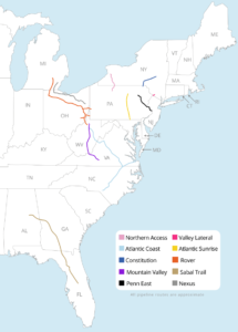 Gas pipelines map