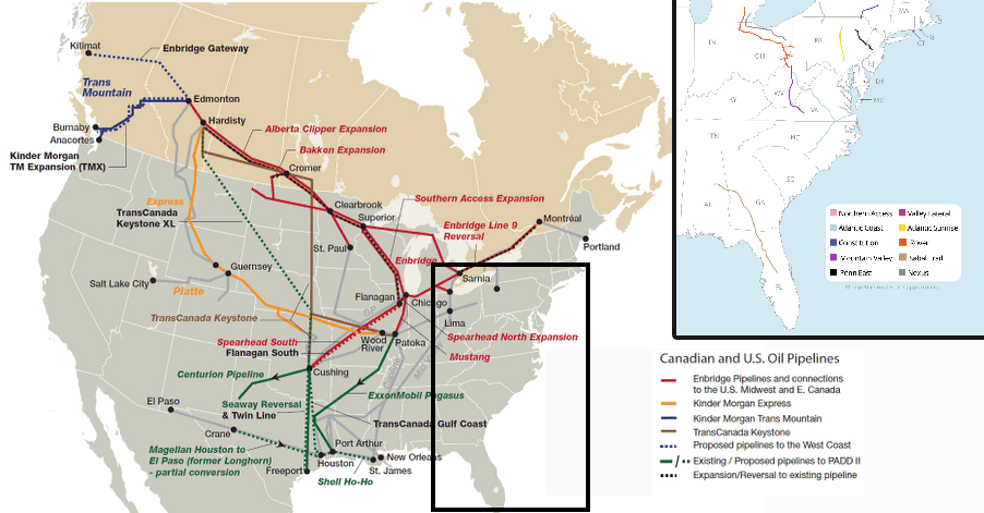 Tar sands and gas pipelines