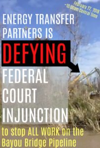 ETP defying federal court injunction