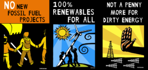 Rise for climate: No new fossil fuel projects, 100% renewable energy, not a penny more