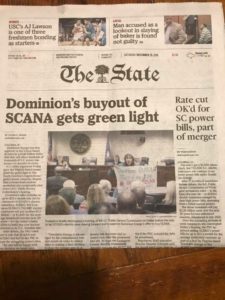 Newspaper with picture of the Dominion protest