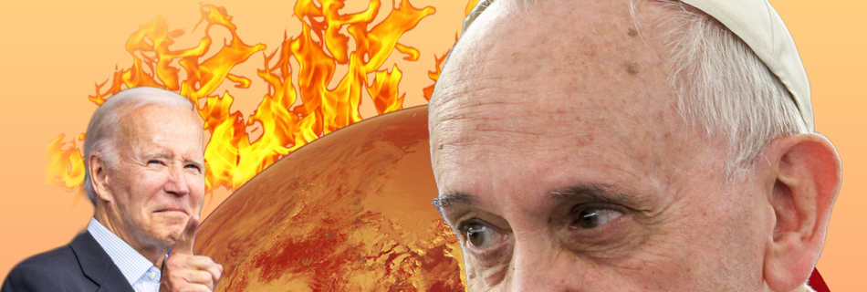 Pope Francis Joe Biden fire earth meme