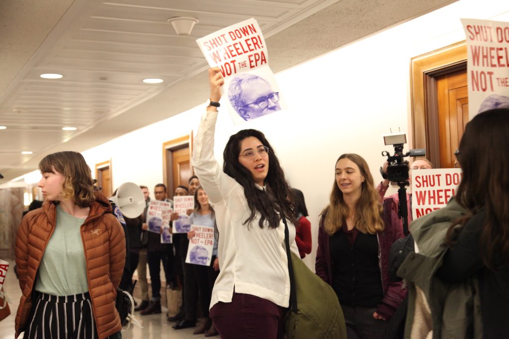 protest in the hallway