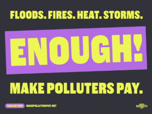 Make Polluters Pay enough sign