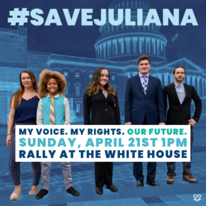 Join us in person or online for a rally to Save Juliana, America's climate case.