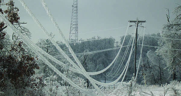 Frozen power lines